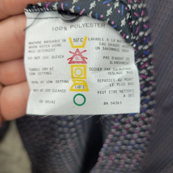 Vintage Purple Blue Dinosaur Print Long Sleeve Novelty Button Up Shirt Size 38 - Picture 7 of 7